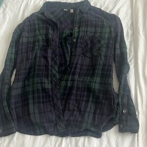 BDG green plaid flannel